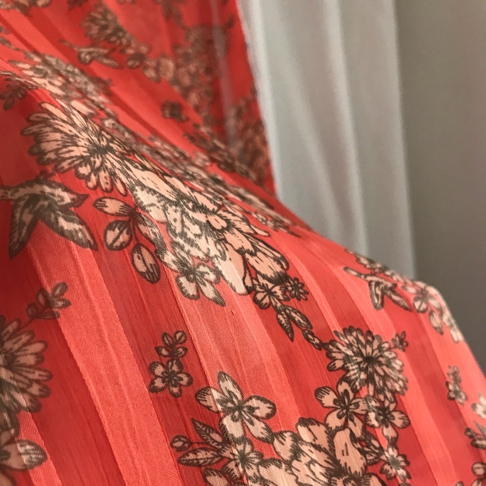 Coral/ peach satin scarf